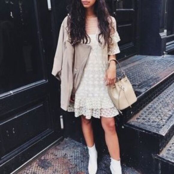 All Saints Henrietta Ruffle Dress In Vintage White - Picture 6 of 13